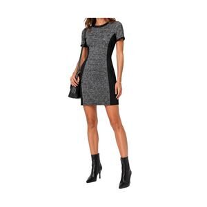Halogen Marled Grey Bodycon Sheath Dress Petite 6 Stretch Workwear